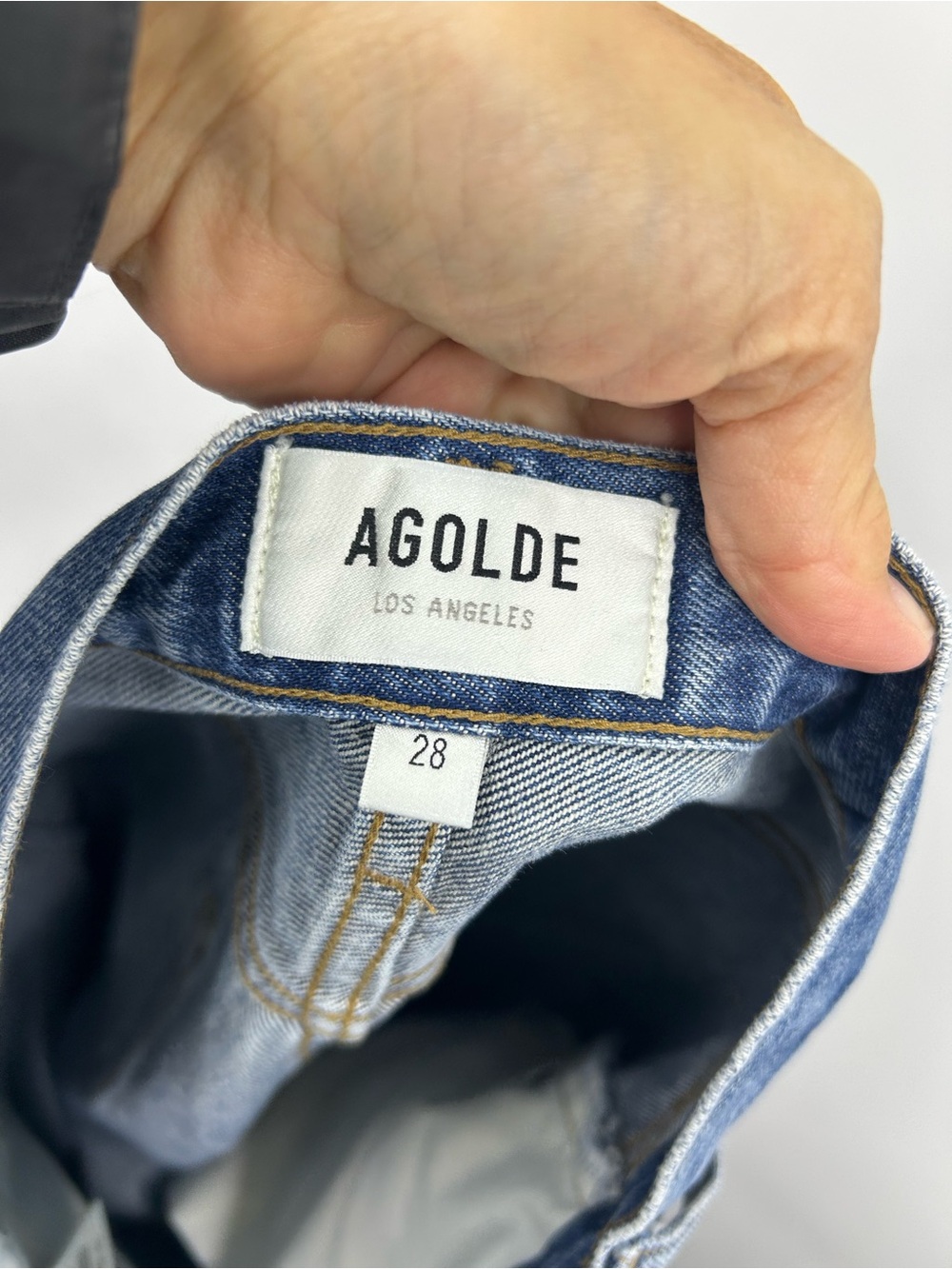 Agolde Women's Straight Leg Jeans in Medium Blue - Picture 6 of 10